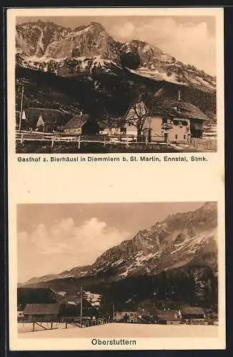 AK Diemmlern b. St. Martin, Gasthof zum Bierhäusl, Oberstuttern