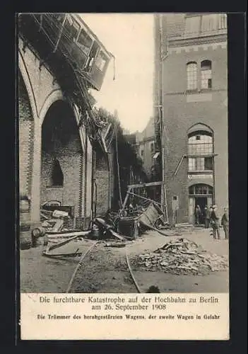 AK Berlin-Kreuzberg, Eisenbahnkatastrophe 1908