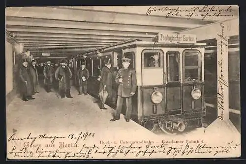 AK Berlin, Hoch- und Untergrundbahn, Potsdamer Bahnhof