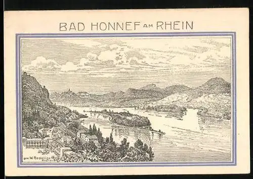 Notgeld Bad Honnef a. Rhein 1921, 99 Pfennig, Stadtwappen u. Ortsansicht