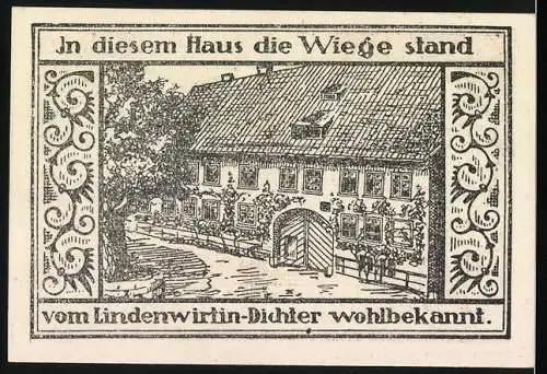 Notgeld Kranichfeld 1921, 50 Pfennig, Stadtansichten, Wappen