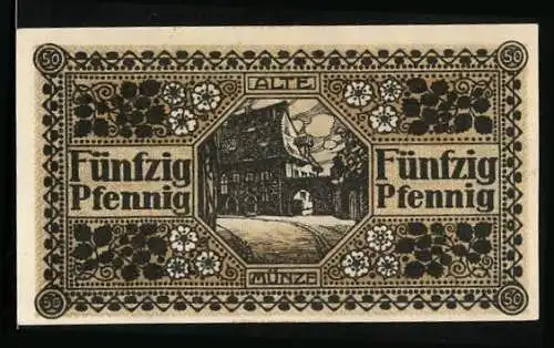 Notgeld Hildesheim 1918, 50 Pfennig, Ortsansicht