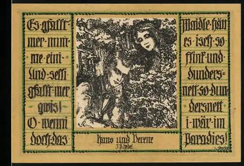 Notgeld Schopfheim 1921, 50 Pfennig, Hans und Verene