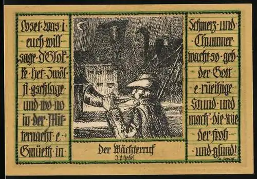 Notgeld Schopfheim 1921, 50 Pfennig, Der Wächterruf