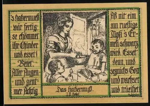 Notgeld Schopfheim 1921, 50 Pfennig, Das Habermuss