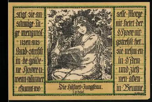 Notgeld Schopfheim 1921, 50 Pfennig, Die Häfnet-Jungfrau