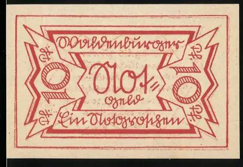 Notgeld Waldenburg 1921, 10 Pfennig, Gutschein