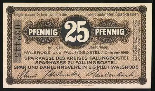 Notgeld Fallingbostel 1919, 25 Pfennig, Ortspartie