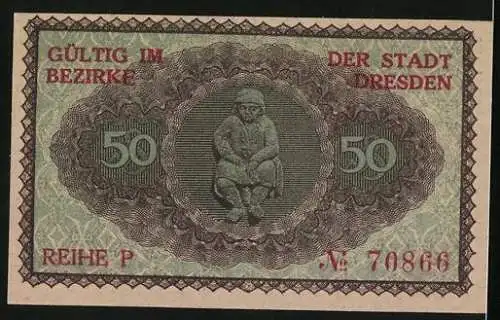 Notgeld Dresden 1921, 50 Pfennig, Stadtwappen