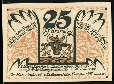 Notgeld Sülze 1922, 25 Pfennig, Kinderheil-Anstalt Siloah