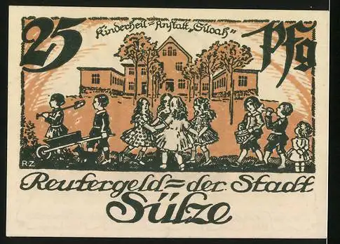 Notgeld Sülze 1922, 25 Pfennig, Kinderheil-Anstalt Siloah