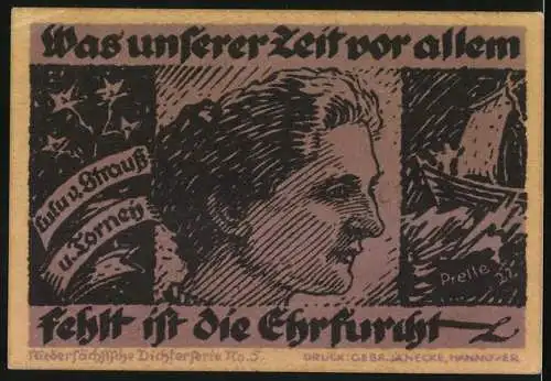 Notgeld Hannover 1922, 2 Mark, Lulu von Strauss und Torneis