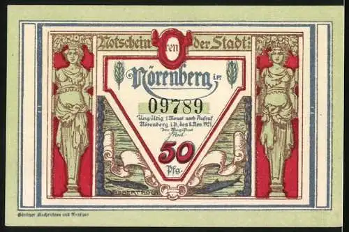 Notgeld Nörenberg 1921, 50 Pfennig, Hummer bricht aus