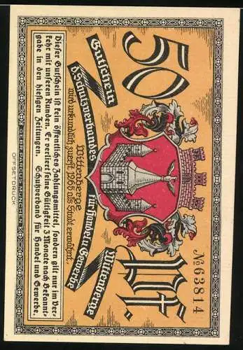 Notgeld Wittenberge, 50 Pfennig, Partie am alten Turm