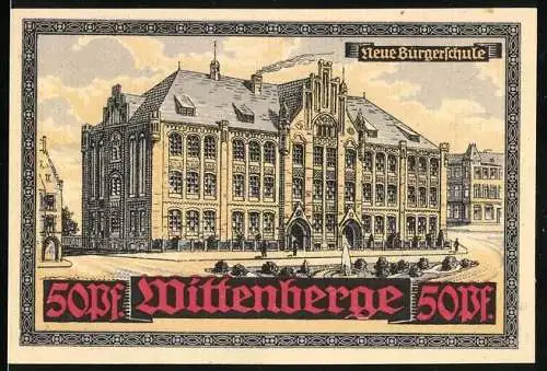 Notgeld Wittenberge, 50 Pfennig, Die Neue Bürgerschule