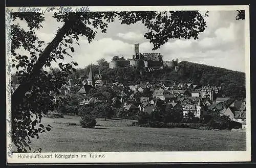 AK Königstein / Taunus, Teilansicht mit Burgruine