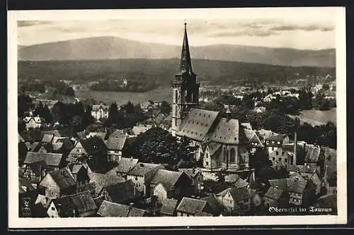 AK Oberursel im Taunus, Teilansicht mit Kirche