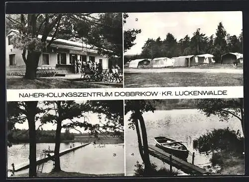 AK Dobbrikow, Urlauber im Naherholungszentrum, Konsum-Gaststätte Seepalette