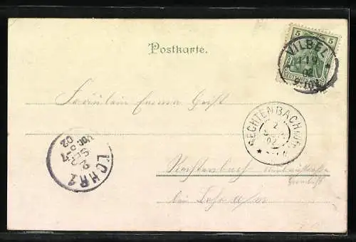 AK Zwerge spielen mit Engelchen im Wald