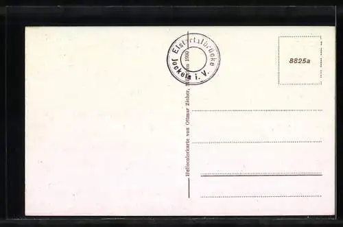 AK Jössnitz, Elstertalbrücke mit Eisenbahn