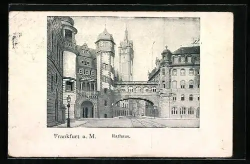 AK Frankfurt a. M., Blick auf das Rathaus