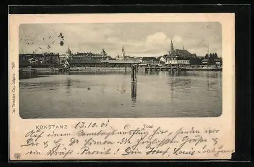 AK Konstanz, Panoramansicht vom Wasser aus