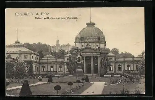 AK Homburg v. d. Höhe, Kaiser Wilhelms-Bad und Denkmal