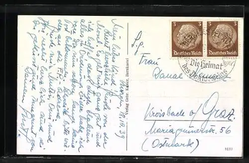 AK Burgen a. d. Mosel, Ortsansicht im Tallauf