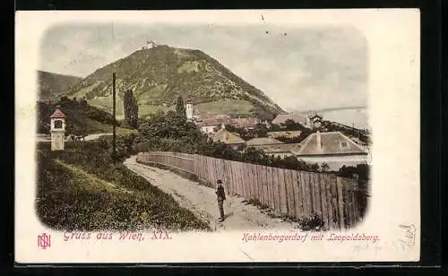 AK Wien, Kahlenbergerdorf mit Leopoldsberg