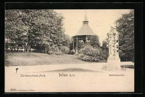 AK Wien, Wetterhäuschen und Pavillon im Türkenschanz-Park
