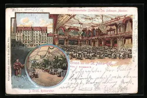 Lithographie Wien, Gasthof St Anna Hof