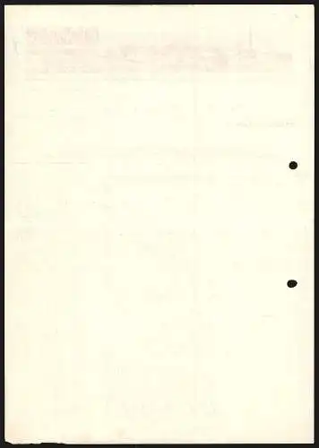 Rechnung Bramsche 1937, Gebr. Sanders, Mech. Baumwoll-Weberei u- Färberei, Modellansicht des Betriebsgeländes