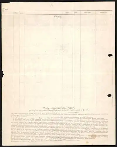 Rechnung Schwabmünchen 1934, Firma C. J. Holzhey GmbH, Ansicht dreier Niederlassungen