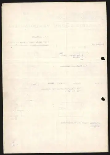 Rechnung Haan 1946, Schwarze & Sohn GmbH, Metallwarenfabrik, Strassenbahn am Geschäftsgelände, Fabrikzeichen