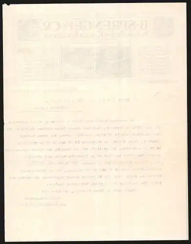 Rechnung Hannover 1915, B. Sprengel & Co., Schokoladen, Kakaos & Konfitüren, Das Geschätfsgelände und Schutzmarken