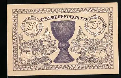 Notgeld Kremsmünster-Land 1920, 20 Heller, Tassilobecher, Stift