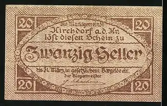 Notgeld Kirchdorf a. d. Kr., 1921, 20 Heller, Wappen