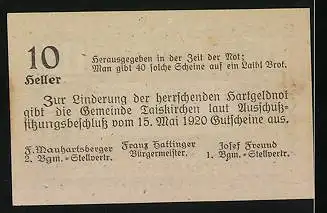 Notgeld Taiskirchen 1920, 10 Heller, Ornamente