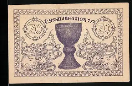 Notgeld Kremsmünster-Land 1920, 20 Heller, Tassilobecher, Stift