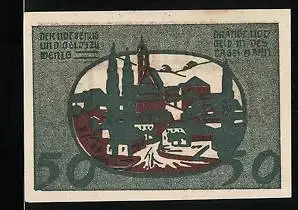 Notgeld Niederwaldkirchen 1920, 50 Heller, Ortsansicht