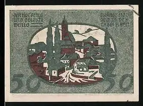 Notgeld Niederwaldkirchen 1920, 50 Heller, Ortsansicht