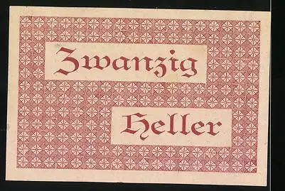 Notgeld Vorderstoder 1922, 20 Heller, Turm, Eichhörnchen, Ornamente