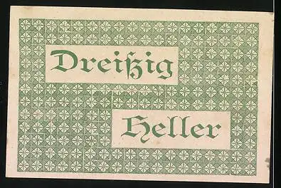 Notgeld Vorderstoder 1922, 30 Heller, Turm, Eichhörnchen, Ornamente