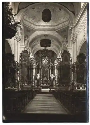 Fotografie W. Apel, Berlin, Ansicht Gerlachsheim, Blick zum Altar der Klosterkirche
