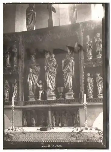 Fotografie W. Apel, Berlin, Ansicht Bertikow / Uckermark, Altar in der Dorfkirche