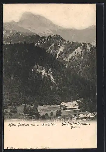 AK Gstatterboden, Gesäuse, Hotel Gesäuse mit gr. Buchstein