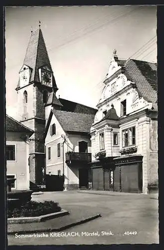 AK Krieglach /Mürztal, Strassenpartie mit Kaufhaus Sepp Wildner