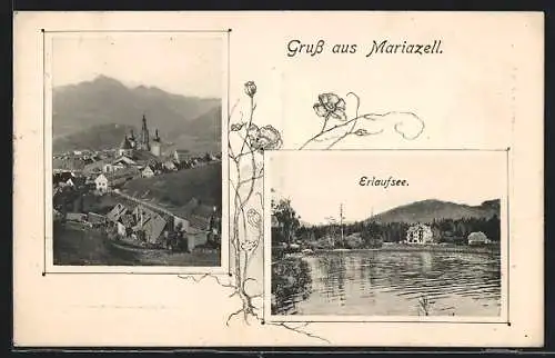 AK Mariazell, Erlaufsee, Ortsansicht