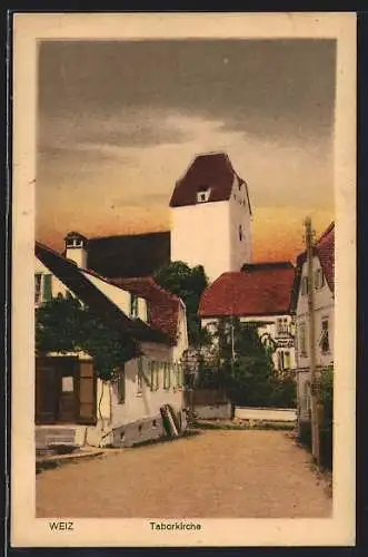 AK Weiz, Ortspartie mit Taborkirche