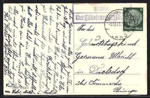 AK Landpoststempel Kindisch über Bischofswerda /Sachsen